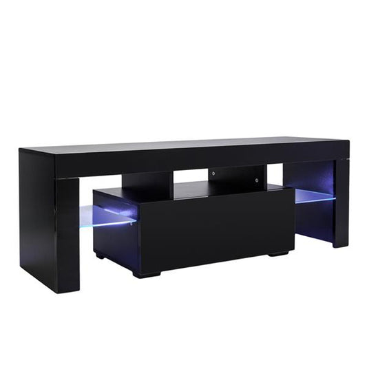 LED TV Cabinet with Single Drawer Black